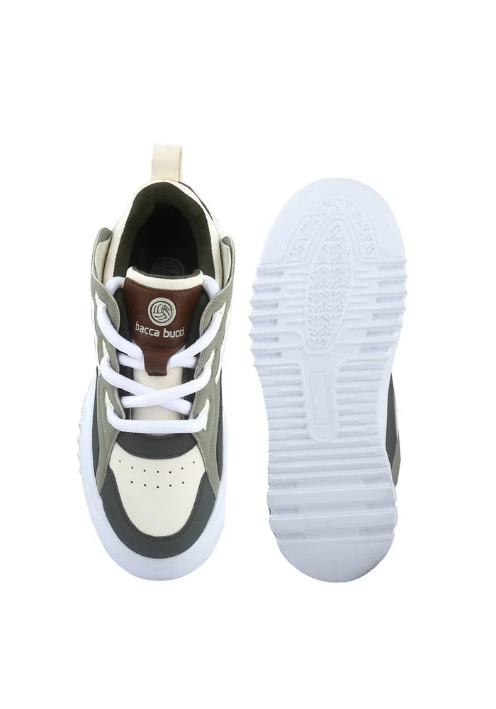 Bacca Bucci Olive White OG TerraForge Low-Top Series bold Street-Ready Sneakers for Men | Best Price UAE